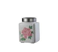 CUISGOR Tea Tin Ceramic Tea Cans Household Loose Tea Storage Containers Kitchen Food Sealed Storage Cans Portable Tea Warehouse Tea Canister(B)