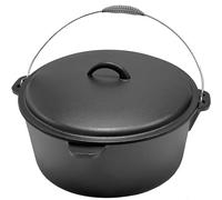 Cuisiland 12 Quart Cast Iron Dutch Oven with Dome Lid & Bail Handle - Pre-Seasoned Large Campfire Pot for Outdoor Cooking, Roasting, Baking & Stews - Heavy-Duty Cookware with Even Heat Distribution