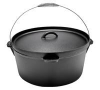 Cuisiland 20QT Cast Iron Dutch Oven with Lip Lid & Bail Handle - Extra Large Pre-Seasoned Campfire Pot for Outdoor Cooking, Baking, Roasting & Stews - Heavy-Duty Cookware for Camping & Backyard Use