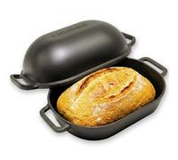 Cuisiland 9QT Extra Large Pre-Seasoned Cast Iron Bread Pan with Lid - Heavy Duty Loaf Oven, Pre-Seasoned, Oven Safe, Check Size Before Ordering