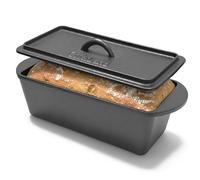 Cuisiland Rectangular Cast Iron Bread Loaf Pan, Heavy Duty 11x4.75x4,25" (14" L/Handles) with Lid (BLP137U)