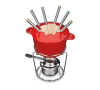 Cuisinart 13-Piece Cast Iron Fondue Set, Red