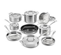 Cuisinart 15 Piece Cookware Set, MultiClad Pro Triple Ply, Silver, MCP-15N