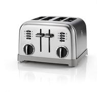 Cuisinart 4 slice toaster, Wide slots, ideal for thick bread and bagels, 6 browning levels plus defrost, Wide slots, High lift lever, Matching kettle available, Stainless Steel