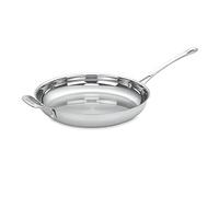 Cuisinart 422-30H Contour Stainless 12" Open Skillet with Helper Handle Cookware, Stainless Steel, Silver