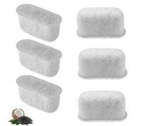 Cuisinart 6Pcs Coffee Machine Replacement Filters, White Charcoal Water Filter, Effectively Absorb Impurities, Removes Chlorine and Odors for Home Cafe Use