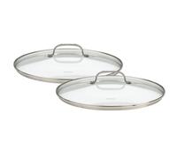 Cuisinart 71-2228CG Chef's Classic Stainless 2-Piece Glass Lid Set 9"""" & 11"""" Glass covers