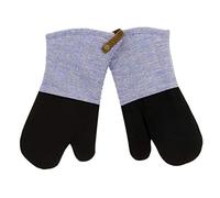 Cuisinart Chambray Neoprene Oven Mitts, 2pk - Non-Slip Heat Resistant Oven Gloves with Premium Insulation, Protect Hands and Surfaces-Ideal Kitchen Set with Faux Leather Loop-Marine
