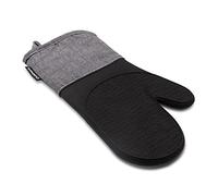 Cuisinart Oven Mitt in Herringbone Charcoal - Non Slip Silicone - 33 x 19 cm