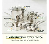 Cuisinart Chef’s Classic Stainless Steel Cookware Set 11piece Saucepans