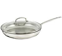 Cuisinart Chef's Classic 12-Inch Skillet with Glass Cover, 722-30GP1 Stainless-Cookware-Collection, Stainless Steel