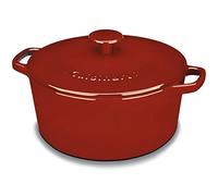 Cuisinart Chef's Classic Enameled Cast Iron 5-Quart Round Covered Casserole, Cardinal Red