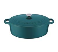 Cuisinart Chef's Classic Enameled Cast Iron Oval Covered Casserole (Teal 7- Quart)