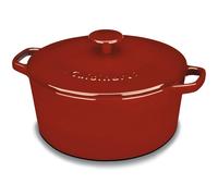 Cuisinart Chef's Classic Enameled Cast Iron Round Covered Casserole (Cardinal Red 5- Quart)