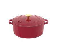 Cuisinart Chef's Classic Enameled Cast Iron Round Covered Casserole (Red, 7- Quart)