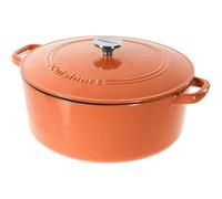 Cuisinart Chef's Classic Enameled Cast Iron Round Covered Casserole (Terracotta Orange 7- Quart)