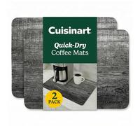 Cuisinart Coffee Mat for Countertop (2 Pack)-Quick-Dry Absorbent Coffee Bar Mat for Espresso Machines & Brew Stations, Also Use as a Dish Drying Mat on Kitchen Counter, Non-Slip, Easy Care, 15” x 20”