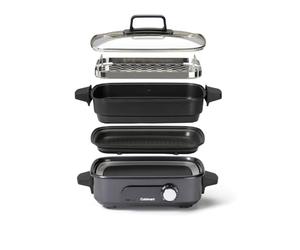 Cuisinart Cooking, 5 in 1 multicooker, grill, fry, steam, simmer and cook, non-stick, midnight gray, GRMC3E