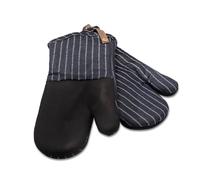 Cuisinart Denim 2 Pack Pin Stripe Print Non Slip Durable Neoprene Oven Mitt in Blue Cuisinart Blue