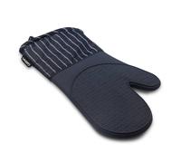 Cuisinart Denim Pin Stripe Print Insulated Long Cuffs Silicone Oven Mitt in Blue Cuisinart Blue
