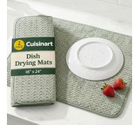 Cuisinart Dish Drying Mats for Kitchen Counter - (2) 18" x 24" Ultra Absorbent Dish Drying Mat XL - Foldable, Machine Washable, Fast Drying Dish Mat (Geostripe)