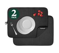 Cuisinart Dish Drying Mats for Kitchen Counter - (2) 18" x 24" Ultra Absorbent Dish Drying Mat XL - Foldable, Machine Washable, Fast Drying Dish Mat (Geostripe)