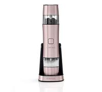 Cuisinart Electric Salt and Pepper Grinder Set Rechargeable Seasoning Mill No Batteries needed, 20 min charging Measuring cap Adjustable Grind settings 3 year guarantee Vintage Rose