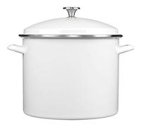 Cuisinart EOS166-30W Enamel Stockpot with Cover, 16-Quart, White