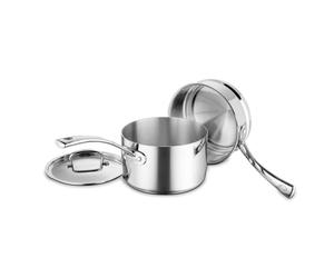 Cuisinart French Classic Tri-Ply Stainless 3-Piece Saucepan and Double Boiler Set