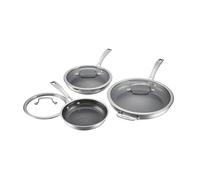 Cuisinart FusionPlus Hybrid Cookware Non-Stick Stainless Steel 6-Piece Cooking Set with PFAS-Free PURELYSEAR Ceramic Non-Stick Technology, Scratch-Resistant, Cool Handles