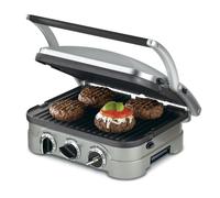 Cuisinart Griddler Indoor Grill Panini Press Sandwich Maker & More 5-in-1 Grilling Dishwasher-Safe Nonstick Cooking Plates GR-4NP1 Stainless St