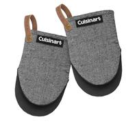 Cuisinart Heritage Mini Oven Mitts - 5.5” x 7” Heat-Resistant Kitchen Mitts for Oven with Non-Slip Neoprene Palm, Cotton Filling, and Faux Leather Loop - Durable Oven Mitt Set for Cooking & Baking