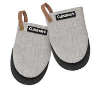 Cuisinart Heritage Mini Oven Mitts-5.5”x7” Heat-Resistant Kitchen Mitts for Oven with Non-Slip Neoprene Palm, Cotton Filling, and Faux Leather Loop-Durable Oven Mitt Set (Textured Gray)