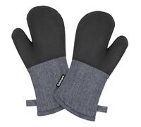 Cuisinart Kitchen Oven Mitts - Heat-Resistant Kitchen Mitts for Oven with Non-Slip Neoprene Palm, Long Cuff, and Cotton Filling - Durable Oven Gloves for Cooking, Baking, & Grilling (Chambray)