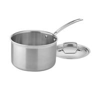 Cuisinart MCP194-20N Multiclad Pro Triple Ply Stainless Cookware 4-Quart Skillet, Stainless Steel, Saucepan w/Cover