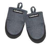Cuisinart Mini Oven Mitts - 5.5” x 7” Heat-Resistant Kitchen Mitts for Oven with Non-Slip Neoprene Palm, Cotton Filling, and Fabric Loop - Durable Oven Mitt Set for Cooking & Baking (Chambray)
