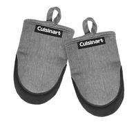 Cuisinart Mini Oven Mitts - 5.5” x 7” Heat-Resistant Kitchen Mitts for Oven with Non-Slip Neoprene Palm, Cotton Filling, and Fabric Loop - Durable Oven Mitt Set for Cooking & Baking (Black)