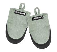 Cuisinart Mini Oven Mitts - 5.5” x 7” Heat-Resistant Kitchen Mitts for Oven with Non-Slip Neoprene Palm, Cotton Filling, and Fabric Loop - Durable Oven Mitt Set for Cooking & Baking (Sage)