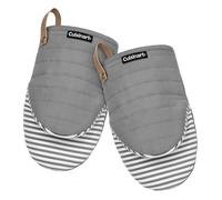 Cuisinart Mini Oven Mitts - 5.5” x 8” Heat-Resistant Kitchen Mitts for Oven with Non-Slip Printed Silicone, Cotton Filling, and Faux Leather Loop - Durable Oven Mitt Set for Cooking & Baking (Horizon)