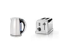 Cuisinart Style Collection Multi-Temp Jug Kettle | 1.7L Capacity | Frosted Pearl | CPK17SU & Style Collection 2 Slot Toaster | Frosted Pearl | CPT160SU