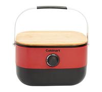 Cuisinart Venture Portable Gas Grill, Small Camping With Cutting Board And Handle, Non Stick Porcelain Enameled Cast Iron Grate