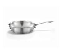 Cuisinox - Gourmet - 28 cm Stainless Steel Wok - Triply - Suitable for All Heat Sources Including Induction - 18/1 Stainless Steel - Satin Finish - Fixed Handle - PFAS, PTFE, PFOA Free - Made in