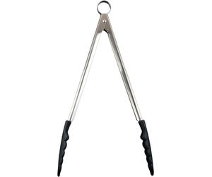 Cuisipro 12" 30cm Black Silicone Heat Resistant Locking Kitchen Tongs Cooking