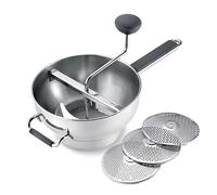 Cuisipro CSP-746479 Deluxe Food Mill, Stainless Steel, 3 Straining Disks Included, Non-Slip Handle