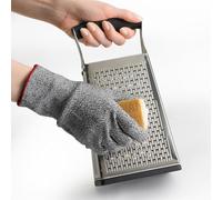 Cuisipro Resistant Glove for Kitchen, Grey, One Size, for Safe Chopping, Slicing and Cooking, Cut Proof, Nylon + spandex + HPPE + polyester fabric, Silver/Red, 1 Count (Pack of 1)