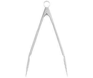 Cuisipro Locking Tongs, Stainless Steel, Lock for Practicality and Safe and Compact Storage, Cooking Tongs, 12”, 30.5cm, Silver
