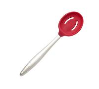 Cuisipro Mini Slotted Spoon, Piccolo Tools, Silicone, Red, Ergonomic Stainless Steel Handles, 20cm