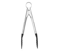 Cuisipro Mini Tongs, Piccolo Tools, Silicone, Stainless Steel, Black, Dishwasher Safe, Silver, 22cm