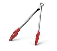 Cuisipro Silicone Tongs With Teeth, Red, Non-Stick Cooking Tongs, Locking Storage, 30.5Cm