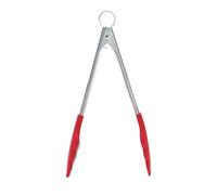 Cuisipro Tongs with Teeth, Silicone, Red, Lock for Safe and Compact Storage, Cooking Tongs, Suitable for Non-Stick Pans, Good Grip, 12”, 30.5cm